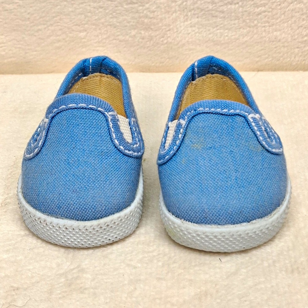 American Girl Blue Slip-On Doll Shoes White Rubber Soles